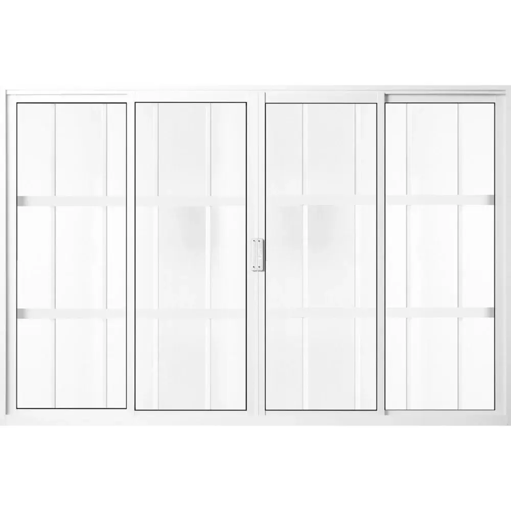 Janela spp de alumínio com grade br 4 folhas vl 100X150CM Aluvid — fotografia de referência