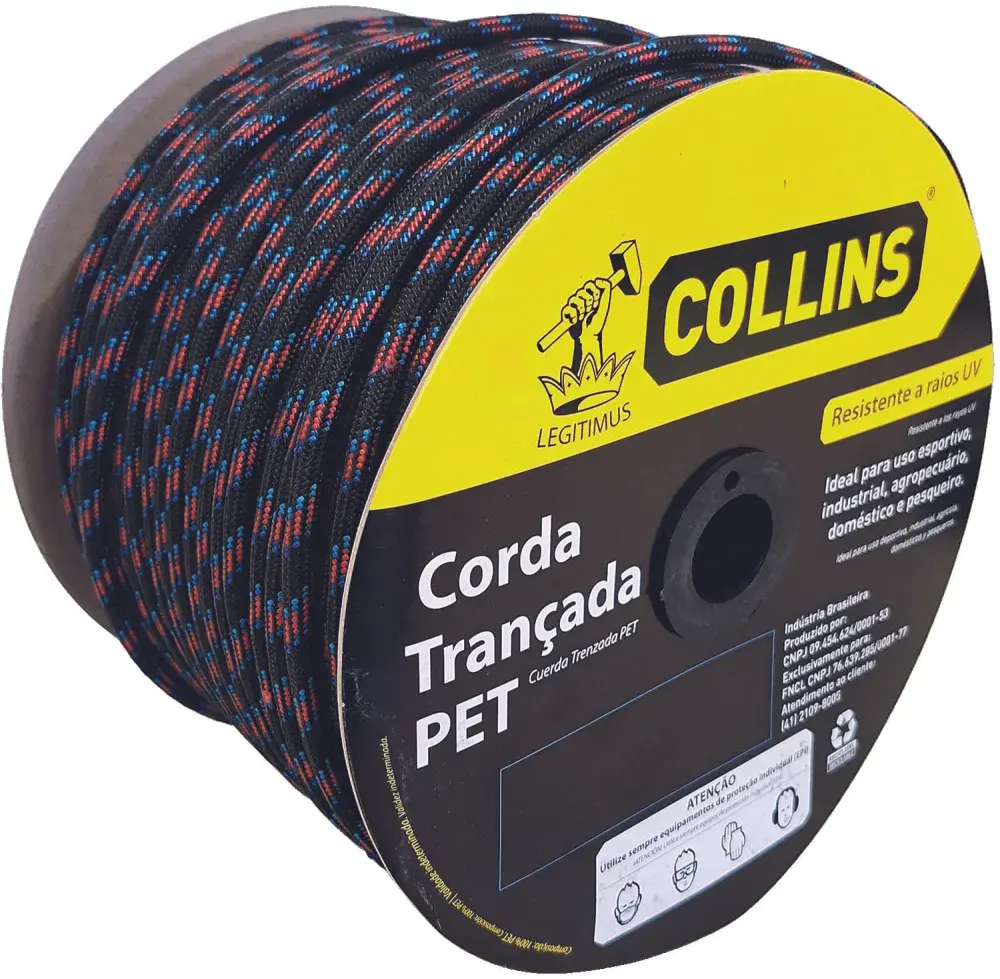 Corda pet trançada laço 9MM x 180M colorida Collins — fotografia de referência