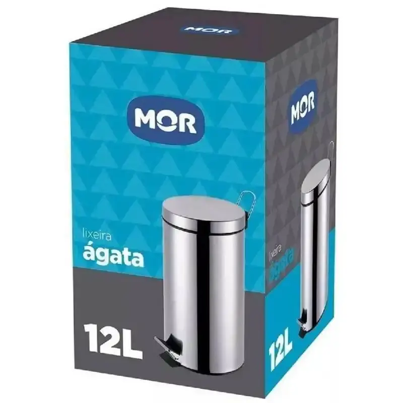 Lixeira inox 12 litros ágata Mor — fotografia 6