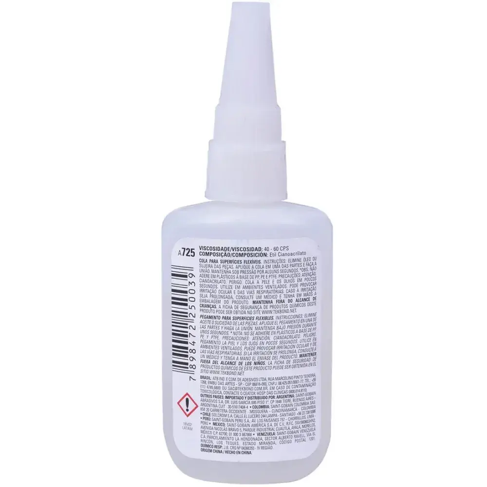 Adesivo instantâneo 725 multiuso blister 50GR Tekbond — fotografia 7