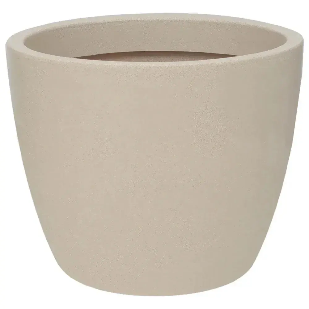 Vaso malta redondo em granito areia 24X20CM 6L Vasart — fotografia 2