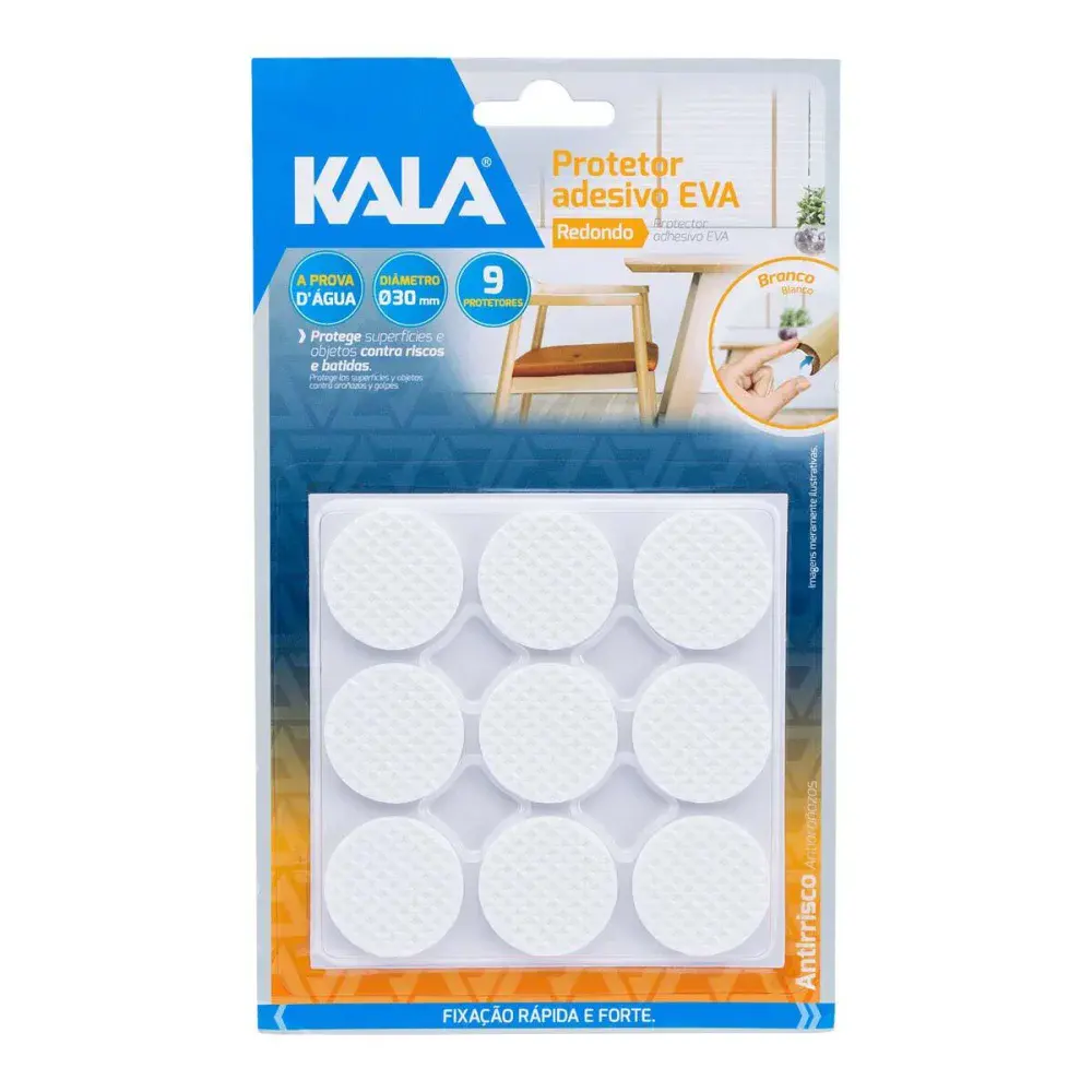 Protetor adesivo eva Kala branco redondo 30MM 9 pcs — fotografia de referência