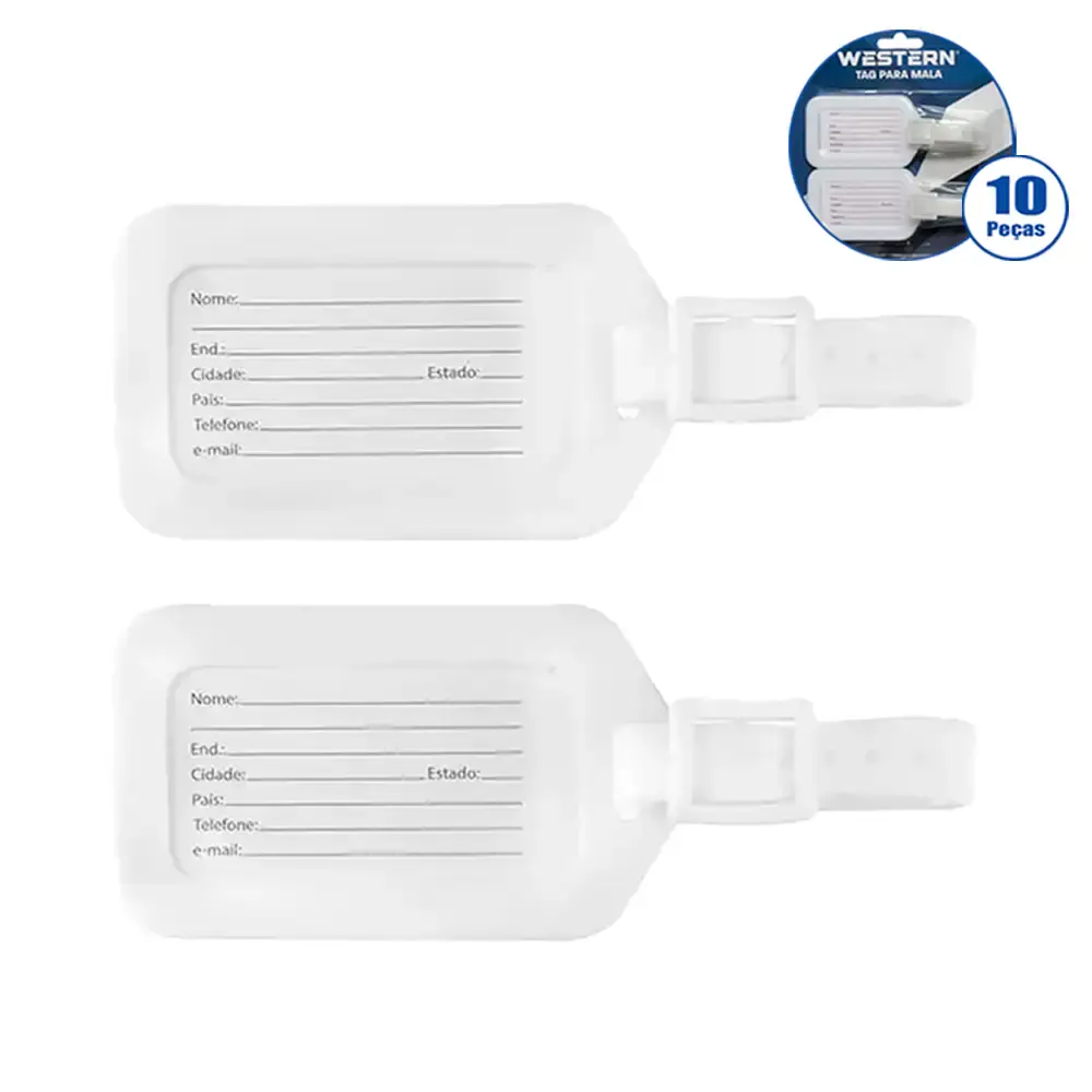 Tag identificador para mala com 10 peças EM-2 Western