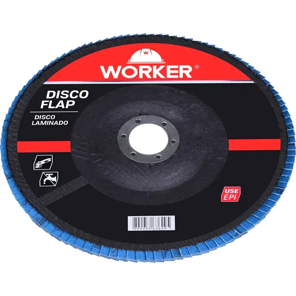 Disco flap inox curvo grão 40 7/8 8500RPM Worker — fotografia 8