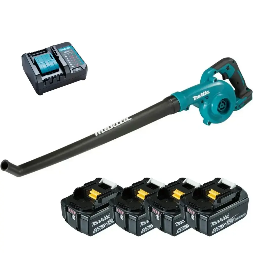 Soprador de folhas 18V DUB186Z com 4 baterias 5AH e carregador bivolt Makita