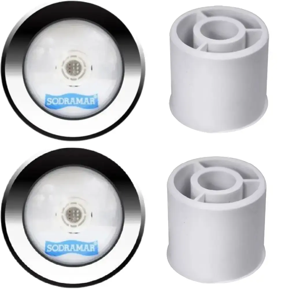 Luminária Refletor LED Piscina 10W com Adaptador cano 20mm para 50mm SODRAMAR