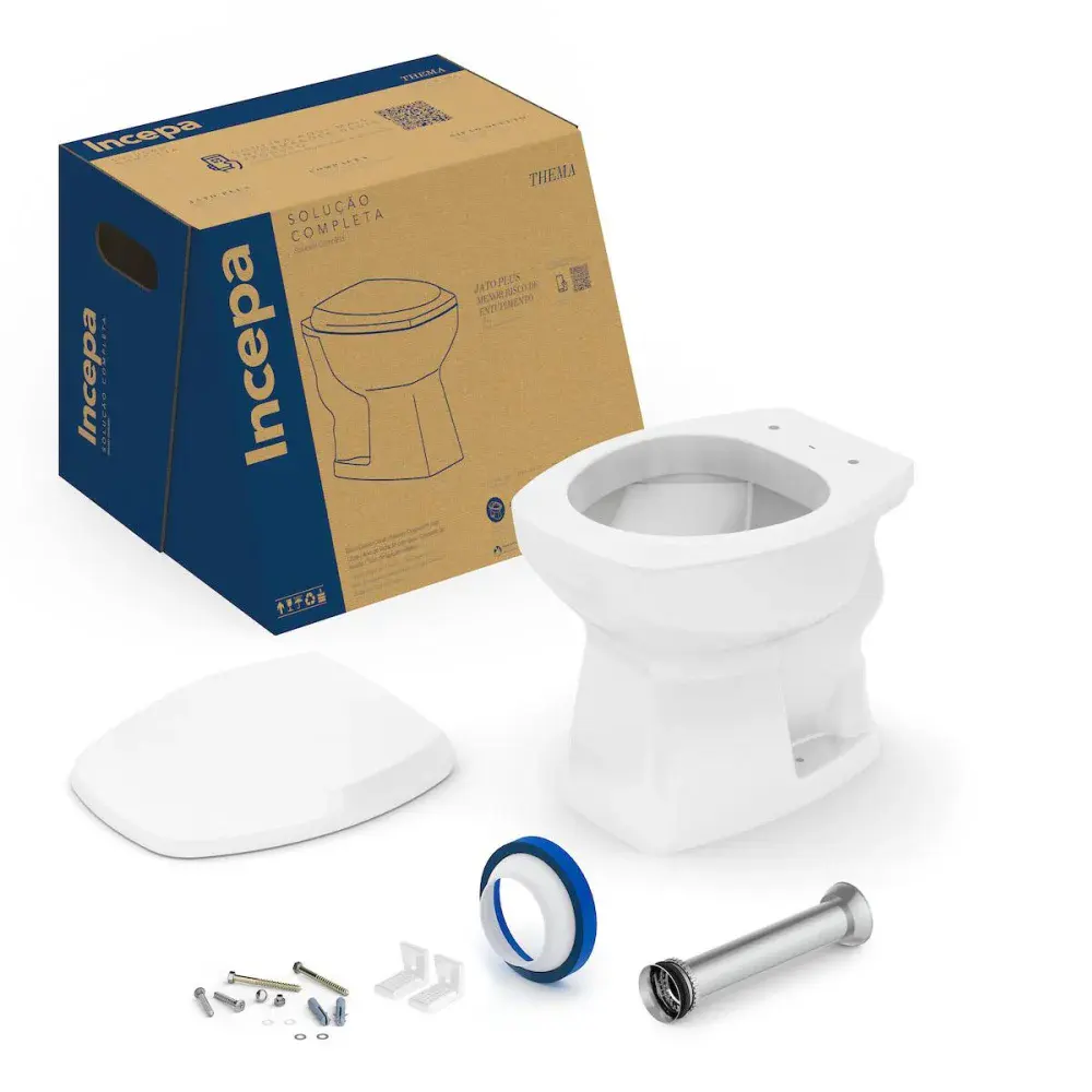 Kit bacia sanitária thema branco 42X55.5CM Incepa