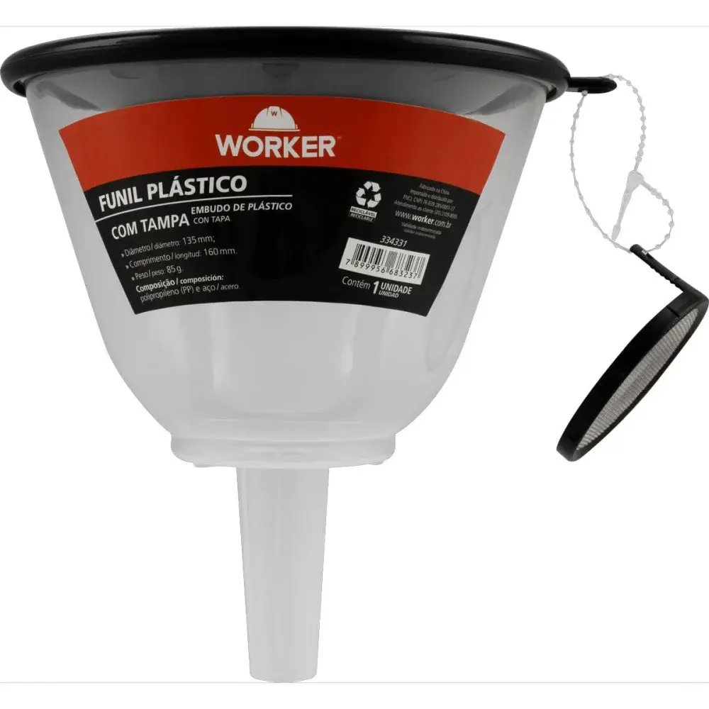 Funil de plástico modelo 135MM com tampa da Worker — fotografia 7