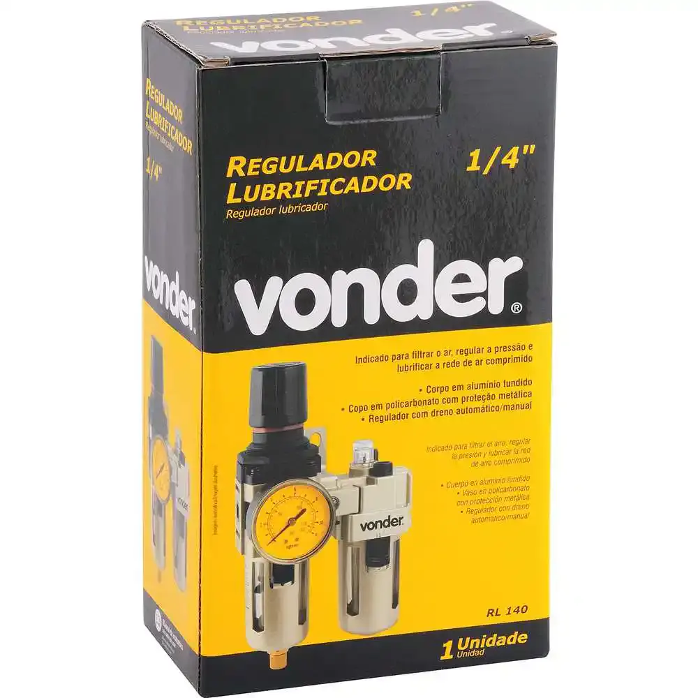 Regulador e lubrificador 1/4 POL RL 140 Vonder — fotografia 2