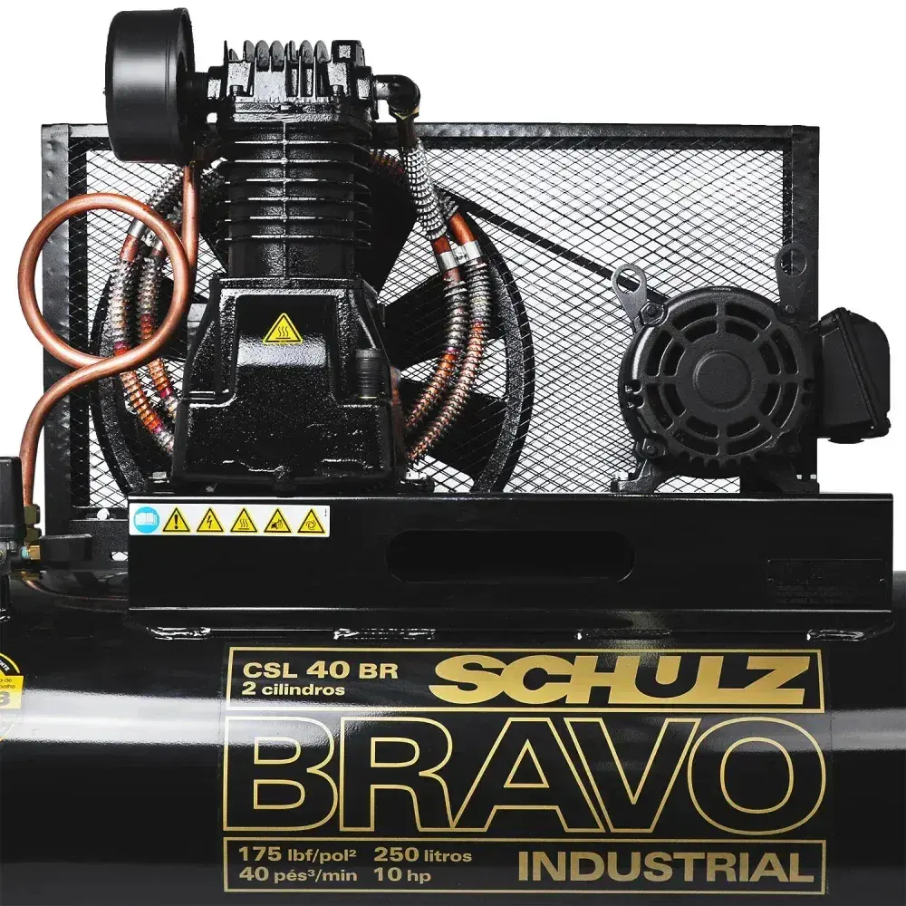 Compressor de ar 40 pés 250L bravo csl 220/380V Schulz — fotografia 9