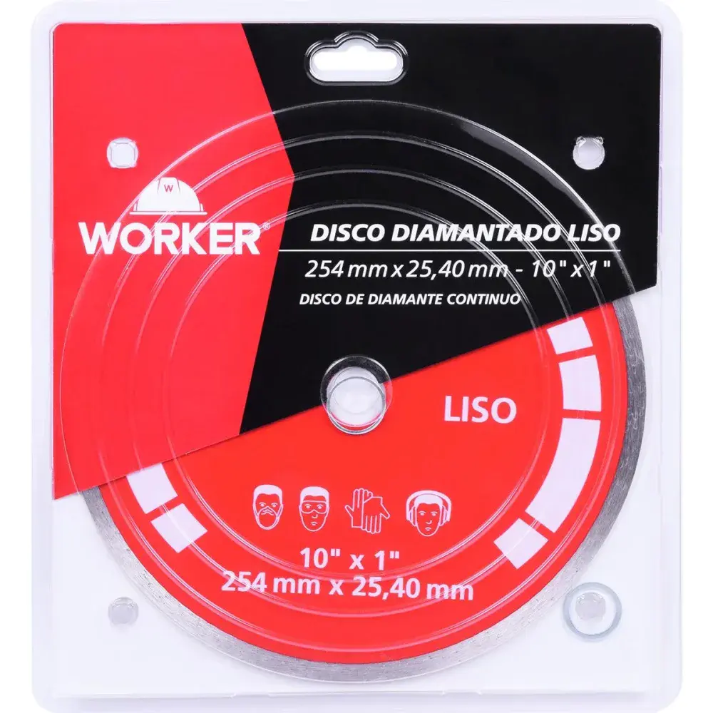 Disco de corte diamantado liso 10” - 254X25,40MM Worker — fotografia 4