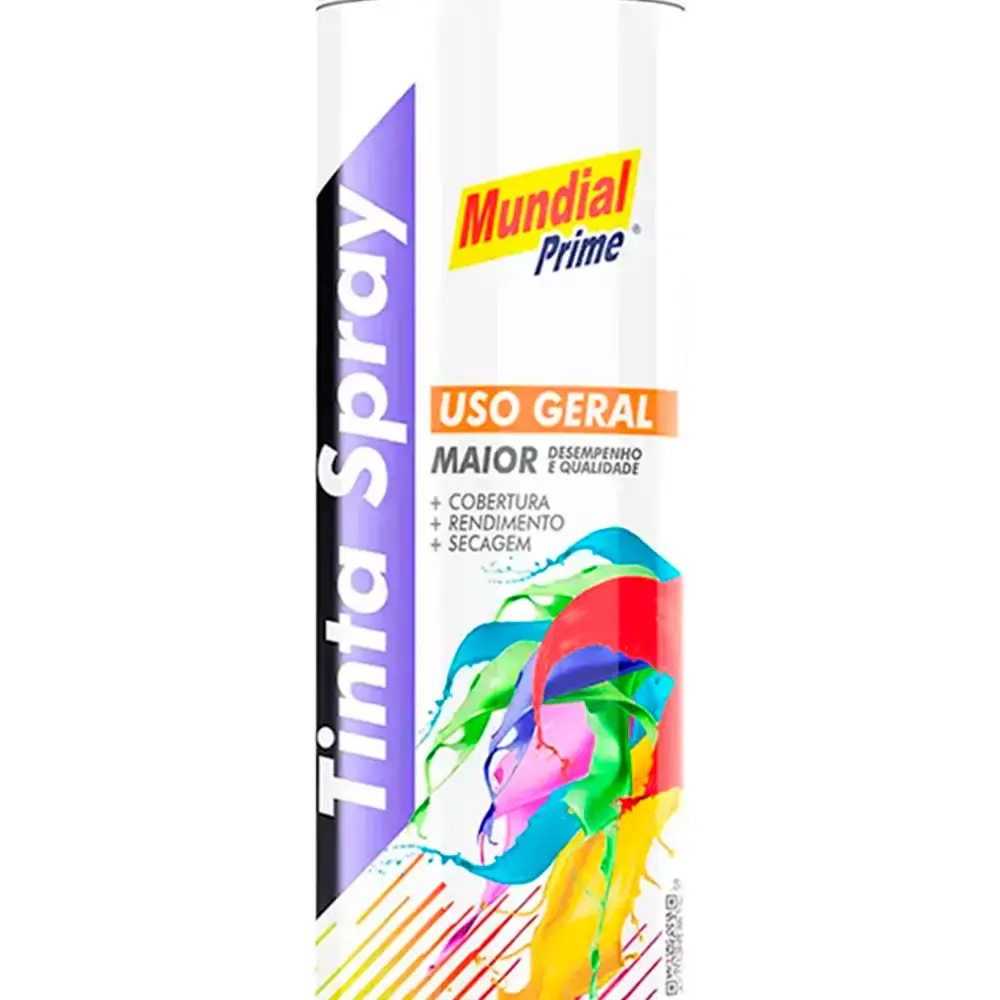 Tinta spray 400ML branco fosco 02 uni mundial prime — fotografia 3