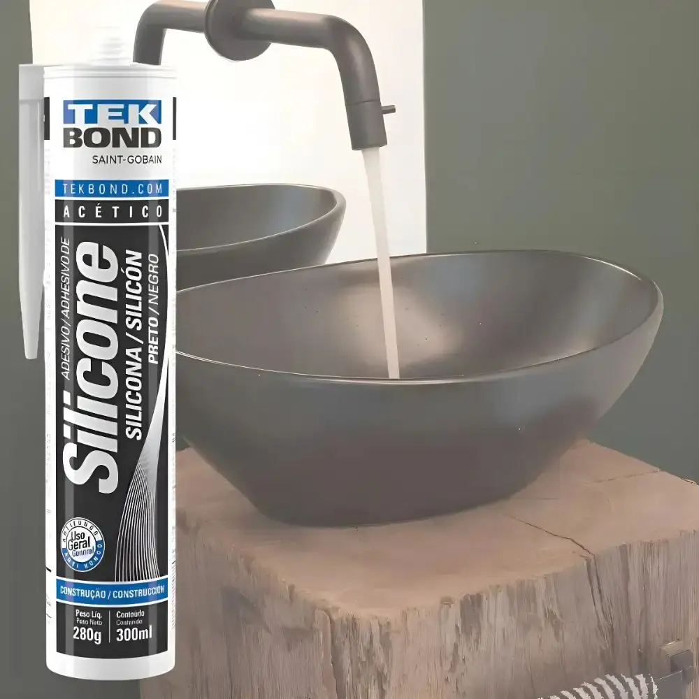 Silicone acético preto 256 gramas tekbond TEK Bond — fotografia 4