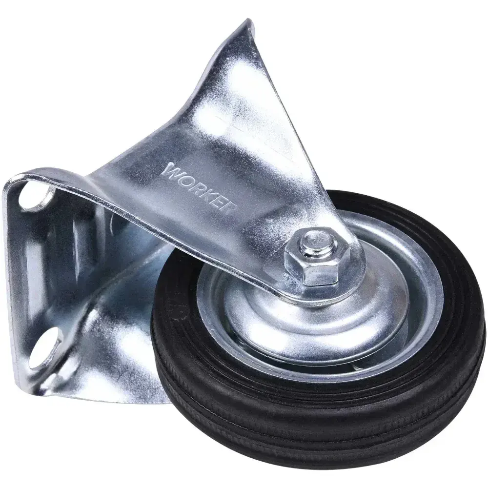 Rodízio de borracha 3 75MM fixo preto Worker — fotografia 6