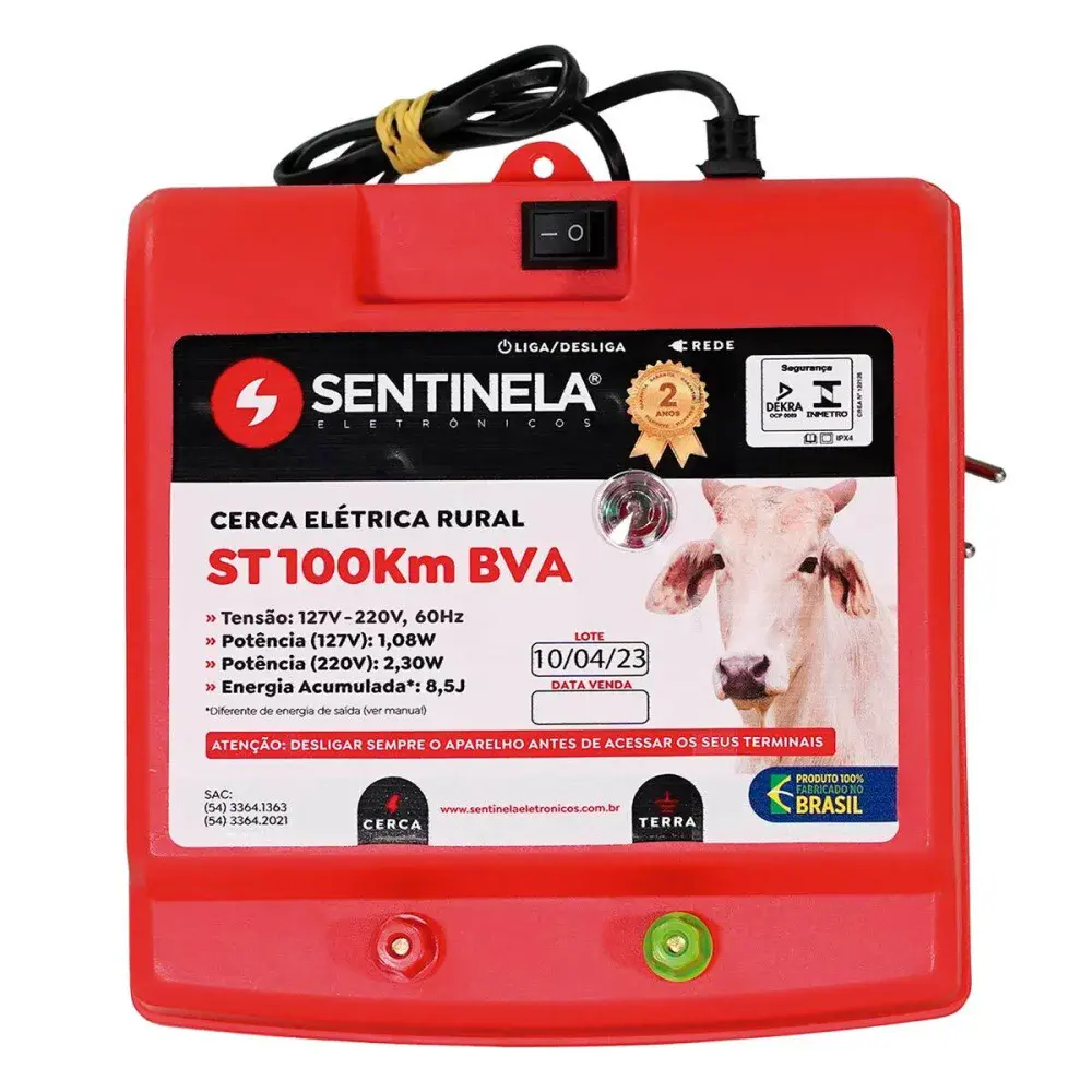 Eletrificador de cerca st 100KM biv Sentinela