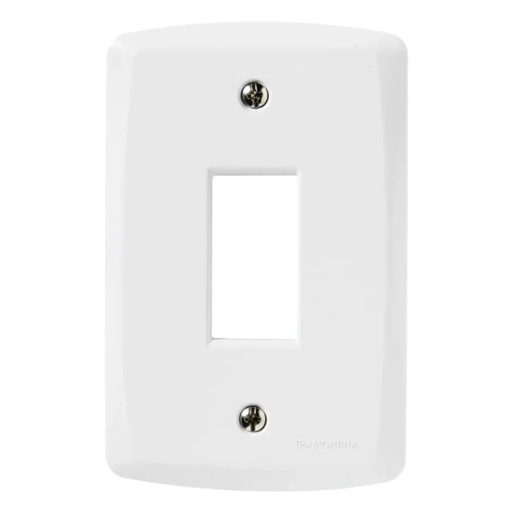 Placa vertical 1 conector 4X2 lux² branca Tramontina — fotografia de referência