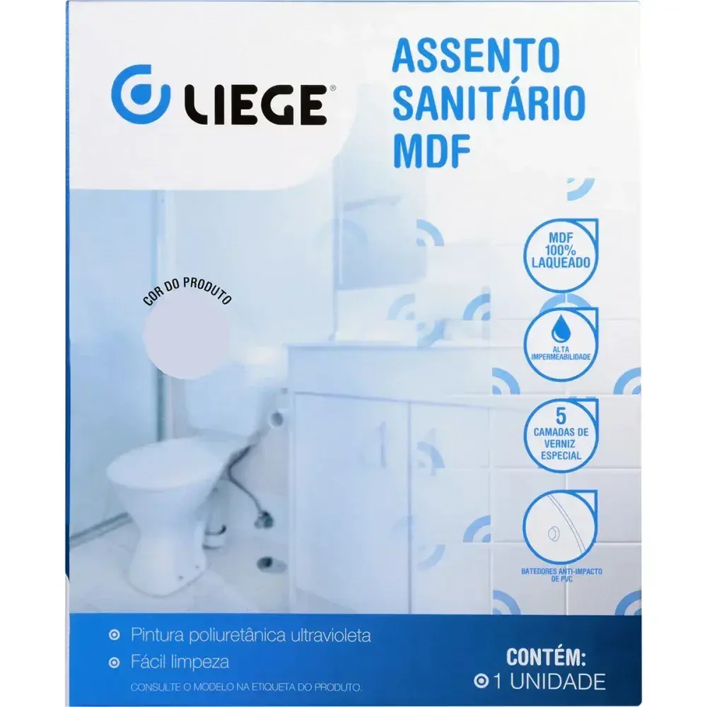 Assento sanitário em mdf laqueado monte carlo cinza real Liege — fotografia 8