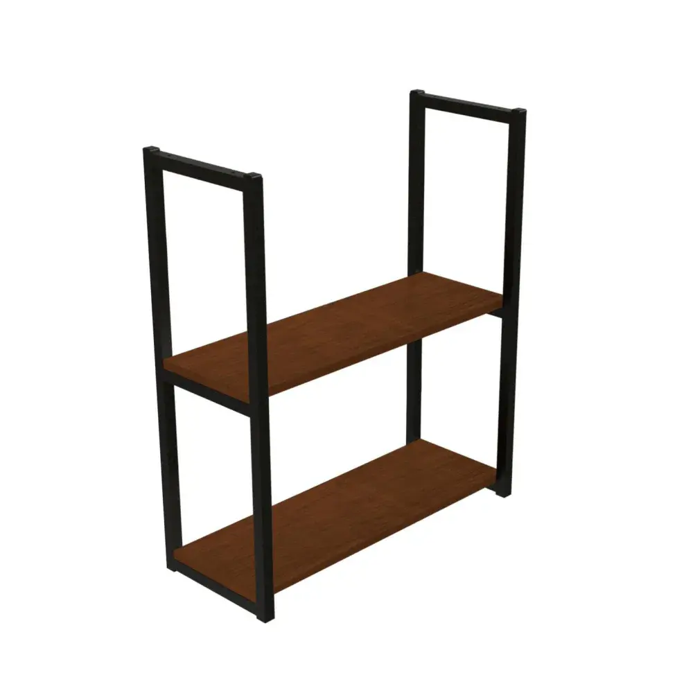 Prateleira industrial parede/teto com 2 prateleiras 60 x 20 cm avelã Brasforma — fotografia 3