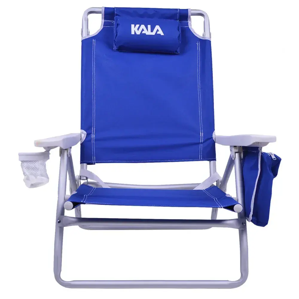 Cadeira de praia reclinável com bolsa térmica azul Kala — fotografia 6
