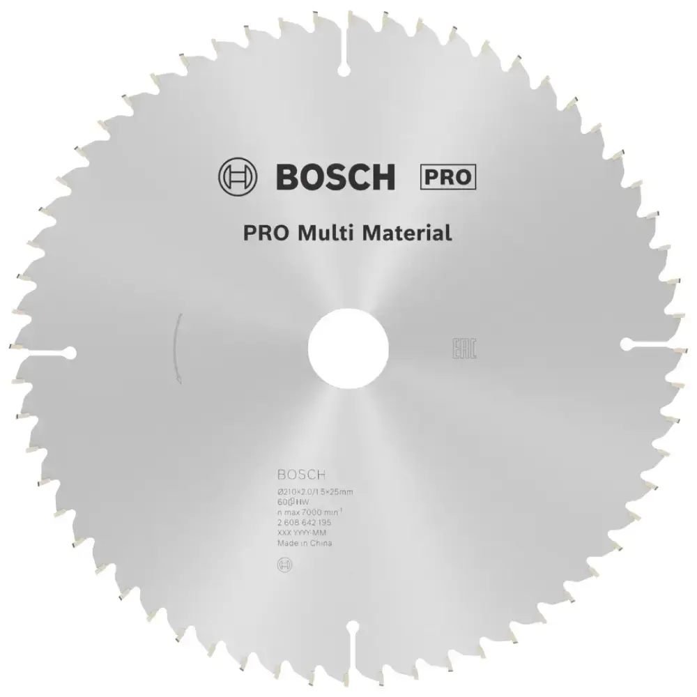 Disco de Serra Circular Multimaterial 210 x 25 MM 60 Dentes BOSCH — fotografia de referência