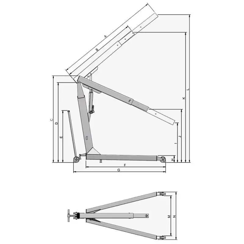 Guincho hidráulico 1 TON lift system com prolongador G1000E Bovenau — fotografia 3