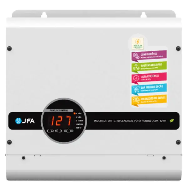 Inversor off-grid senoidal pura 1500W - 12/127V JFA