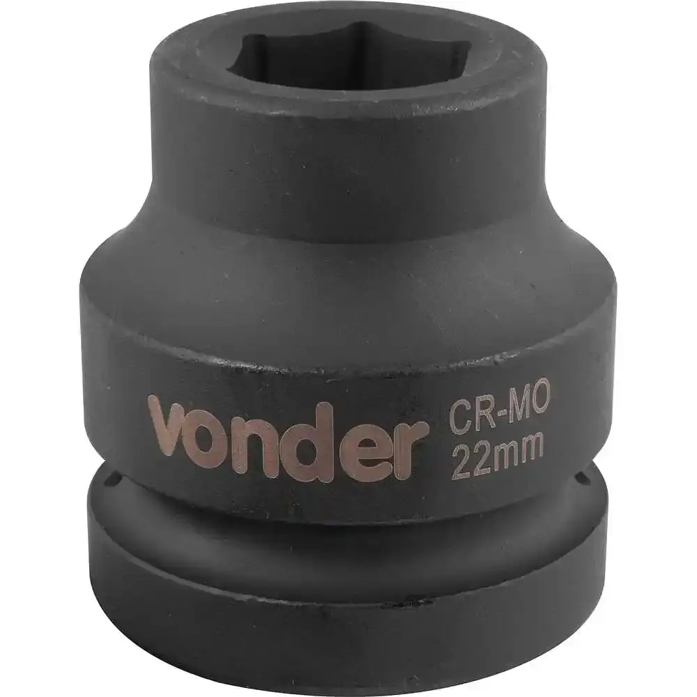 Soquete Sextavado Impacto Encaixe 1 polegada 22MM Cromado VONDER — fotografia 2