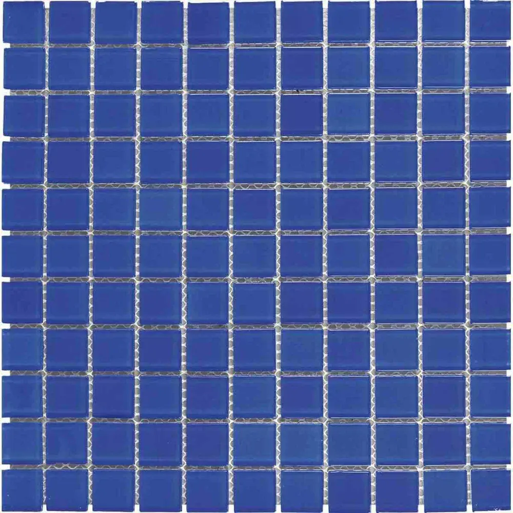 Pastilha de vidro cristal azul 30CMX30CM Liege — fotografia de referência