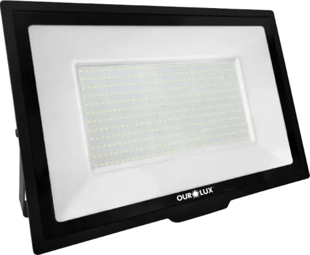 Refletor led 500W bivolt preto IP65 Ourolux — fotografia de referência