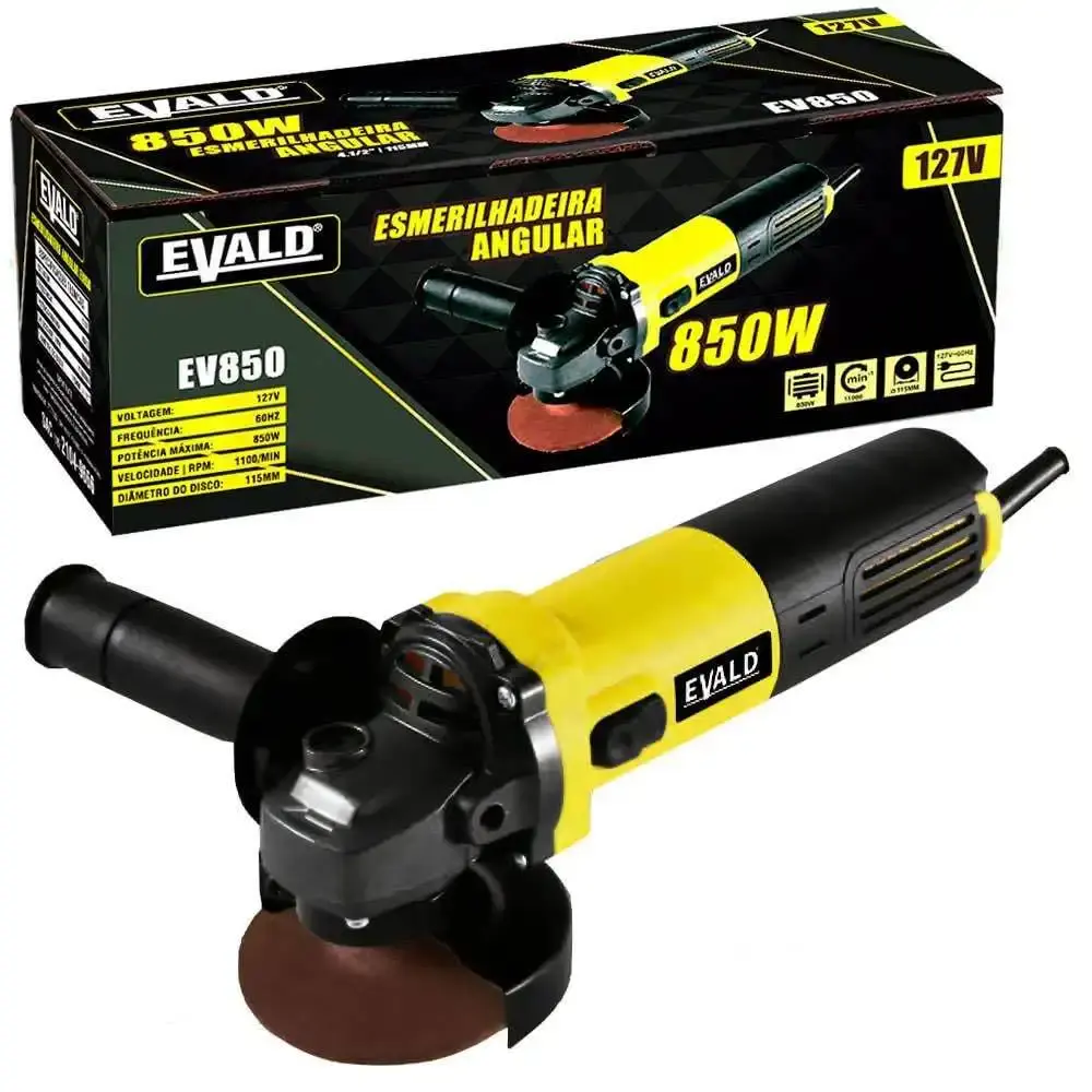 Esmerilhadeira angular 4.1/2 POL 850W 115MM EV850 Evald 220 V — fotografia 12