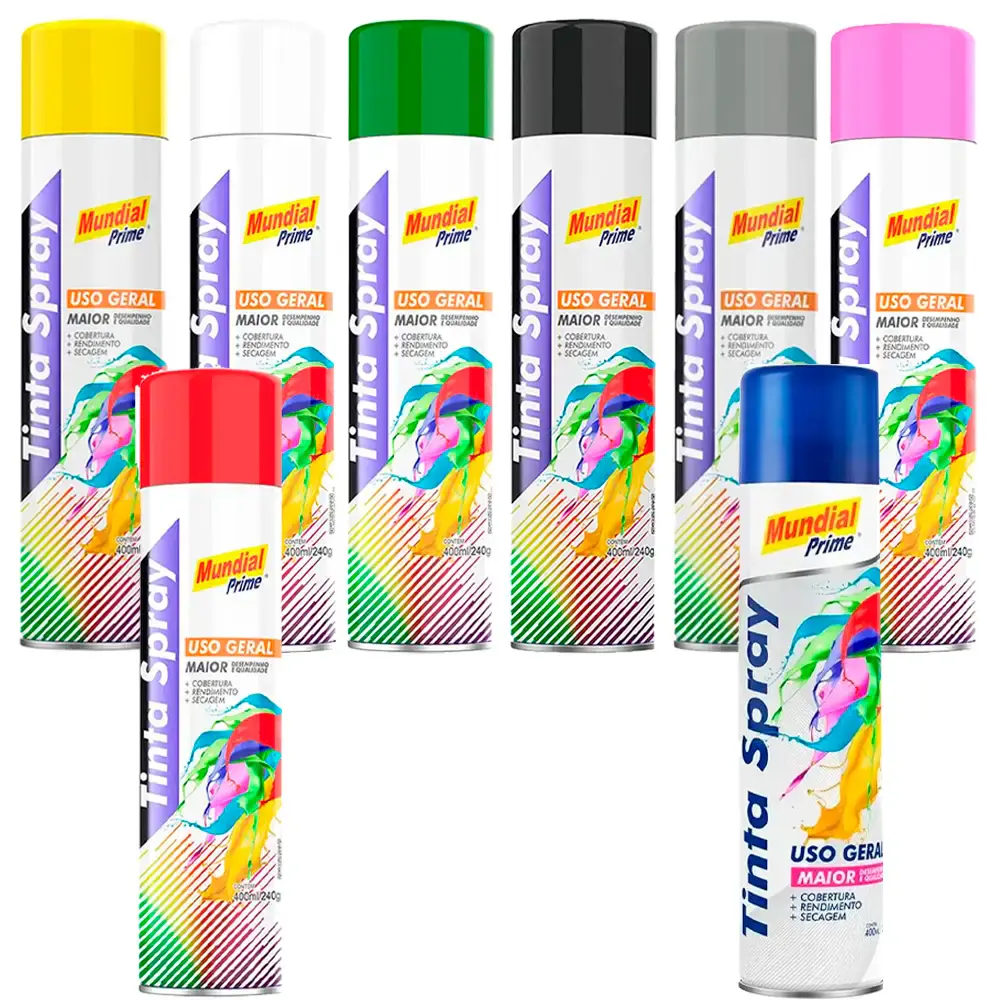 Tinta spray 400 ML mundial prime Branco — fotografia 2