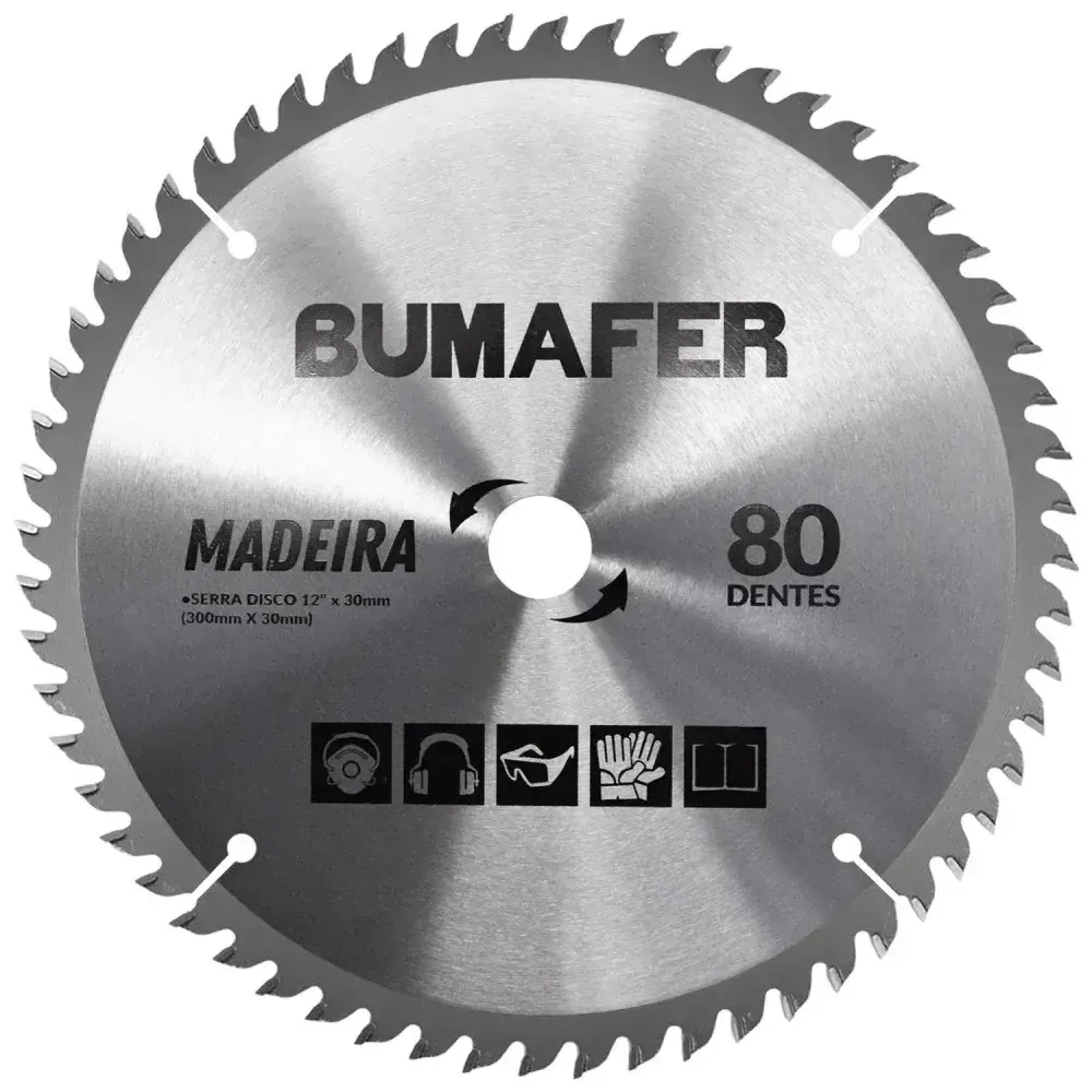 Disco de serra 12” x 30MM 80 dentes para madeira Bumafer — fotografia 6