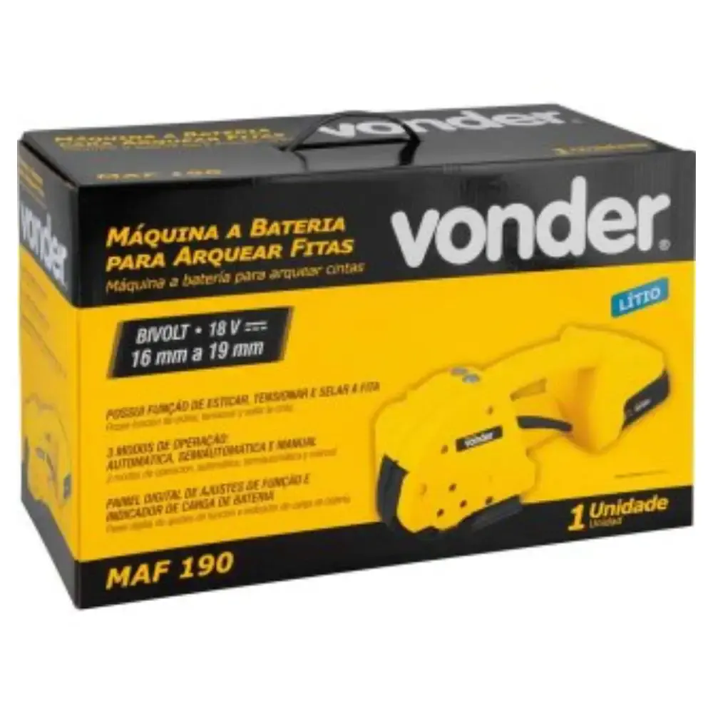 Máquina a Bateria 18 V para Arquear Fitas 16 mm a 19 mm MAF 190 VONDER — fotografia 10