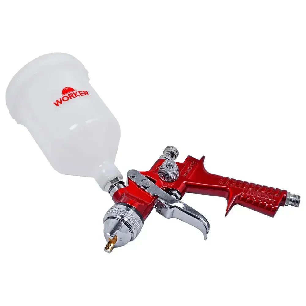 Pistola de pintura gravidade hvlp 1/4 npt 500ML Worker — fotografia 9