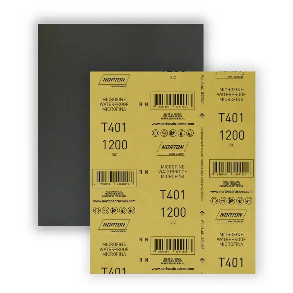 Lixa folha dágua T401 grão 1200 230X280MM Norton — fotografia 5
