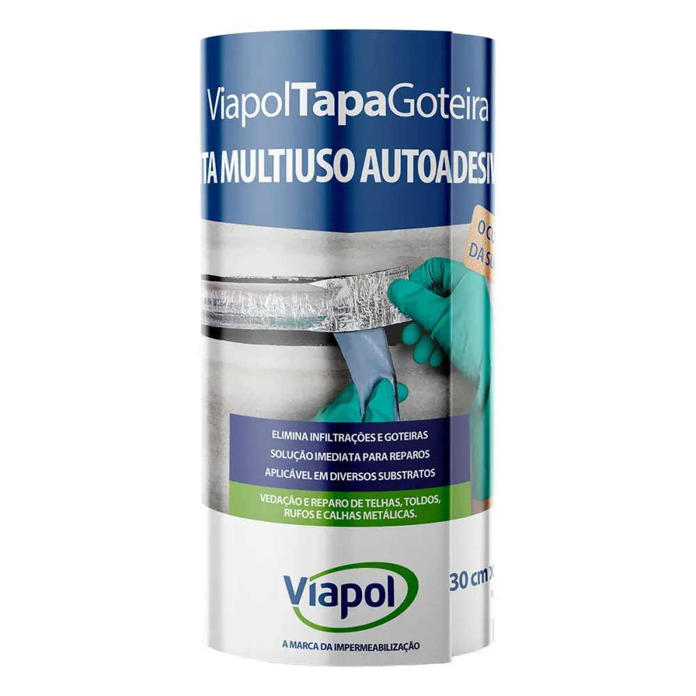 Viaflex fita autoadesiva tapa goteiras 30CM Viapol