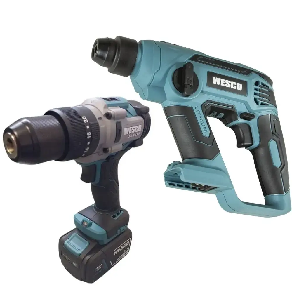 Parafusadeira impacto 18V 1/2 POL WS2417K com martelete perfurador WS2990.9 sds-plus Wesco — fotografia de referência