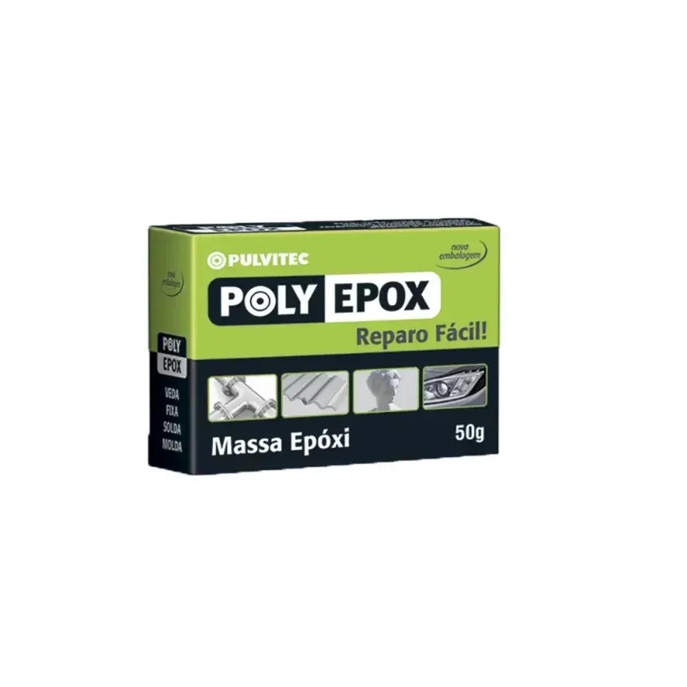 Adesivo massa epoxi Pulvitec polyepox 50G — fotografia 2