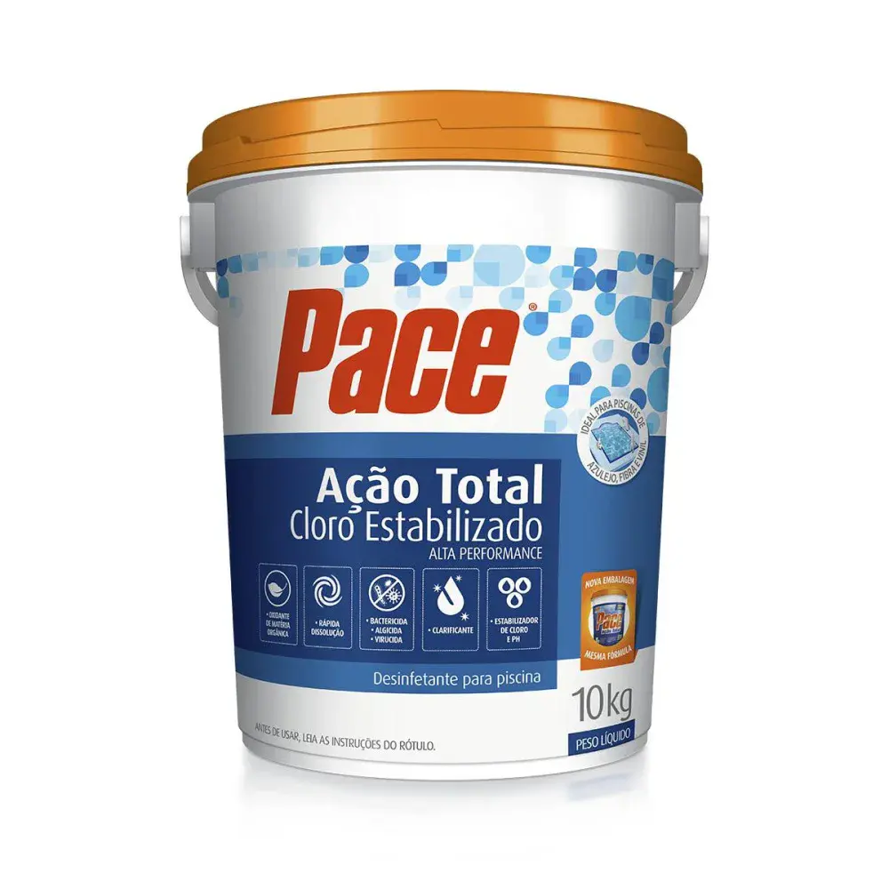Cloro granulado Pace ação total para piscinas 10KG da Pace