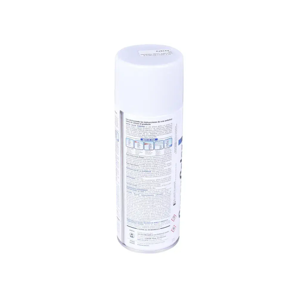 Tinta spray uso geral branco brilho 350ML Tekbond — fotografia 7