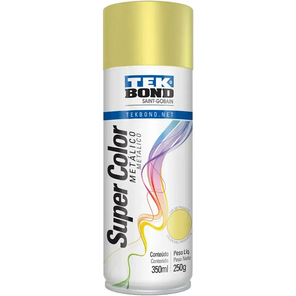 Tinta spray metalico Tekbond dourado 350ML — fotografia 2