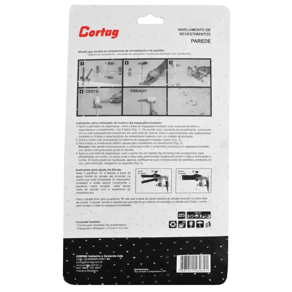 Alicate de parede para nivelamento 206X42X145MM Cortag — fotografia 10