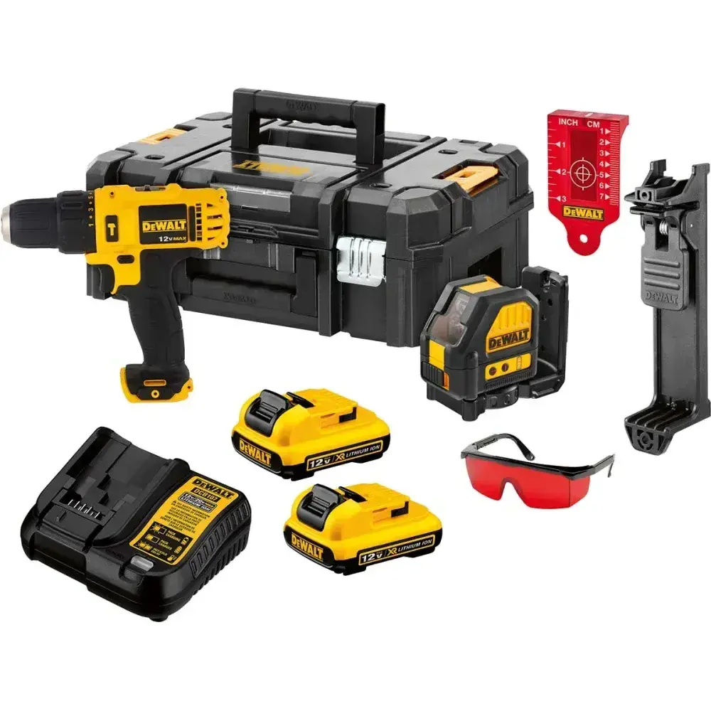 Kit parafusadeira 12V+NIVELA LASER+2BAT+CARREG da Dewalt — fotografia 4
