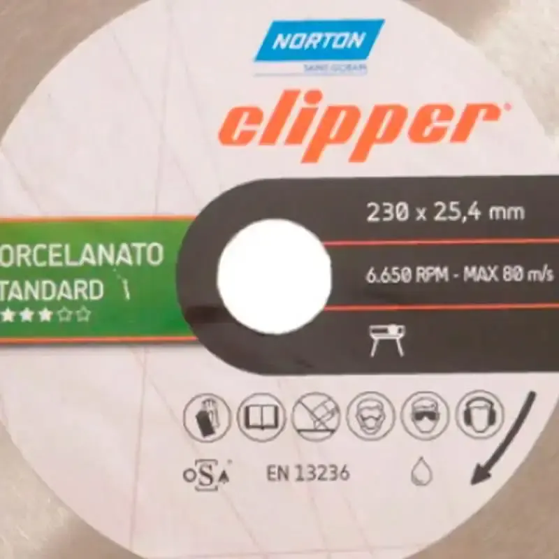 Disco Diamantado 9 POL x 25.4 MM p/ Porcelanato CLIPPER Standard 2 Peças NORTON — fotografia 4