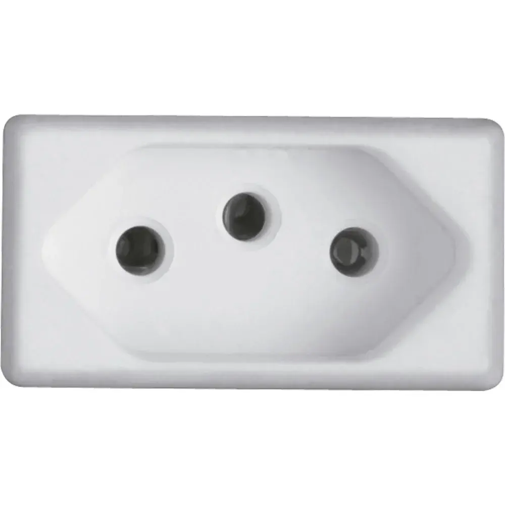 Módulo tomada 2P+T 10A 250V branco Tramontina — fotografia de referência