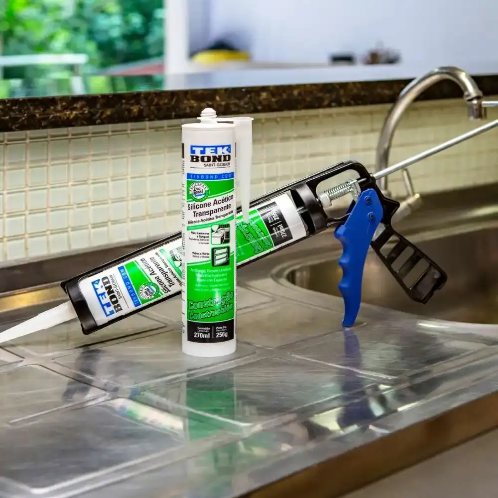 Silicone tubo construção incolor acético 256G tekbond TEK Bond — fotografia 4