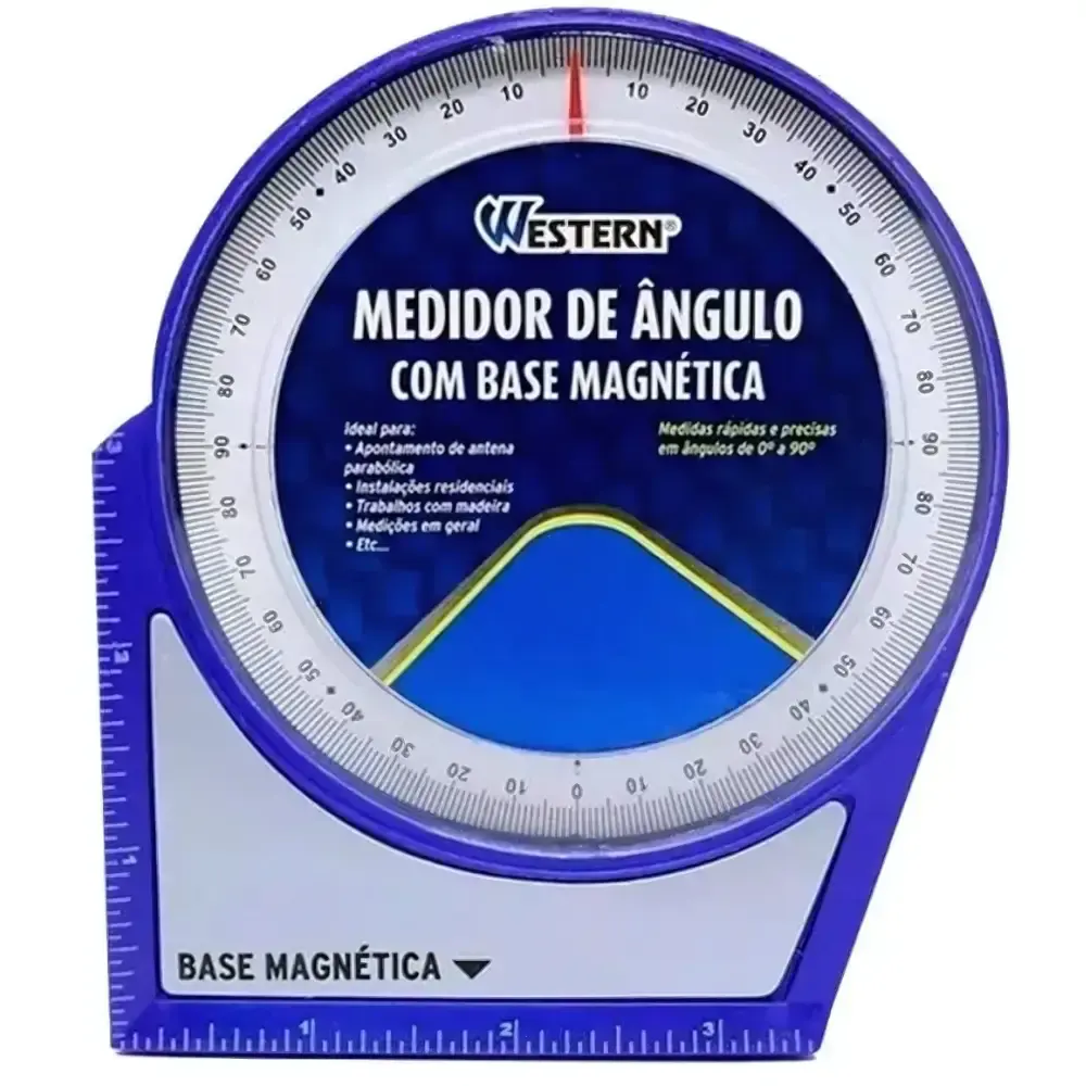 Medidor de ângulo inclinômetro base magnética 0 a 90° MA-180 Western — fotografia de referência