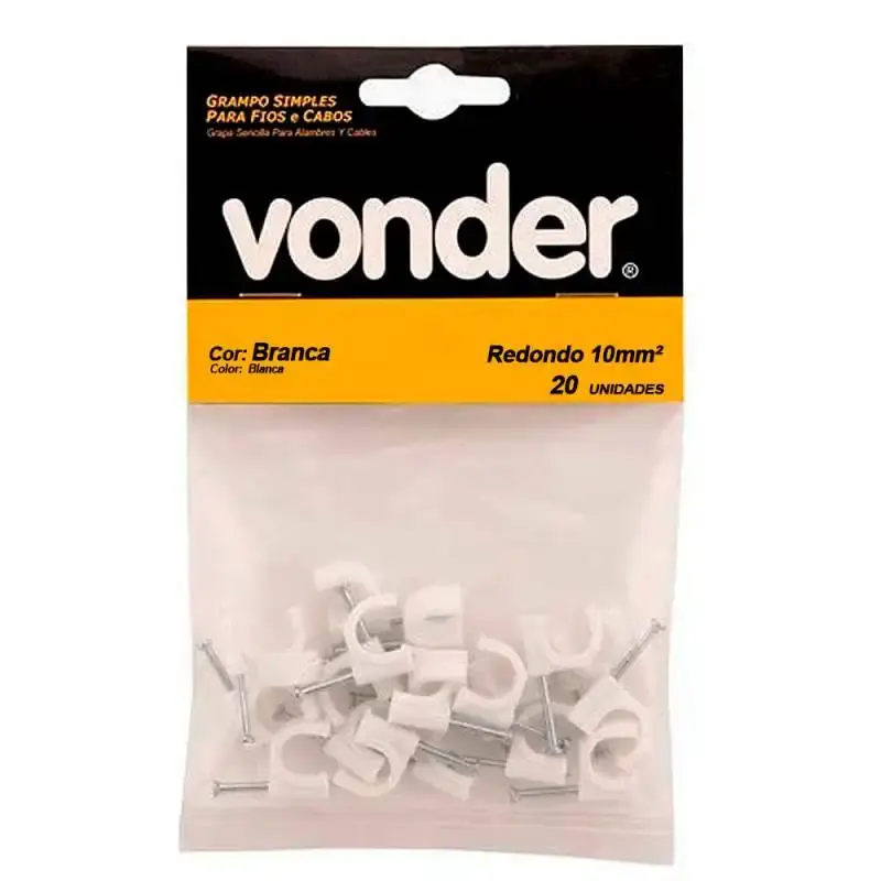 Kit grampos para fios 10MM redondo com 200 unidades 2898120010 Vonder — fotografia 3