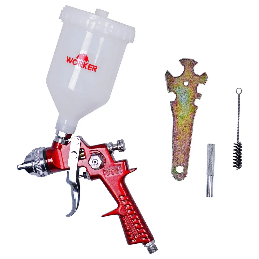 Pistola de pintura gravidade hvlp 1/4 npt 500ML Worker — fotografia de referência