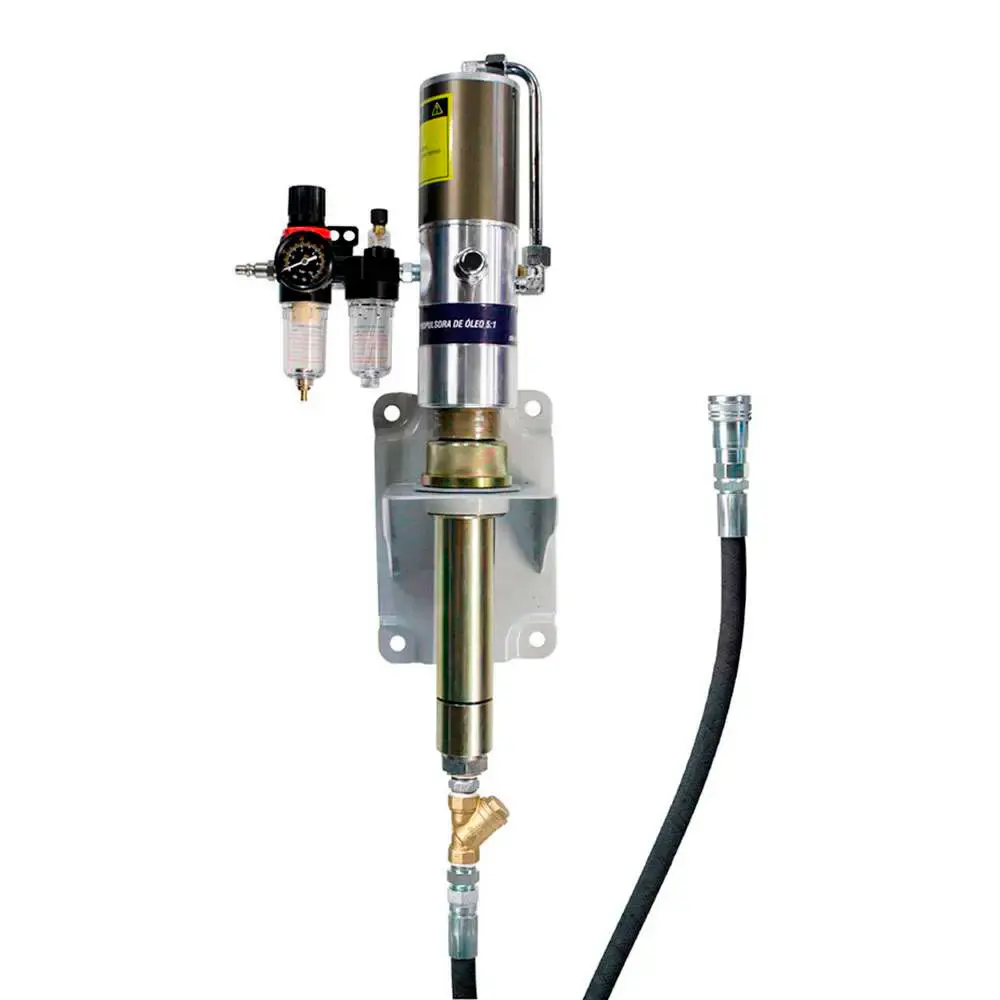 Kit Bomba Propulsora Pneumática para Óleo Duplo Efeito com mangueira 2m e Suporte 9240 BREMEN